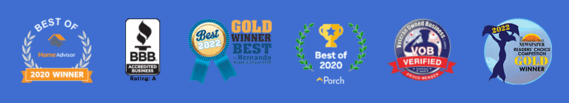 Home Advisor 2020 Winner | BBB A+ Rated | Best Of Hernando 2022 Gold Winner | Best Of 2020 Porch Award | Veteran Based Business Verified | Hernando Sun Readers Choice 2022 Gold Award